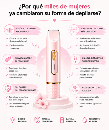 Depiladora Eléctrica Pro 2 en 1 para Zona Íntima y Cuerpo